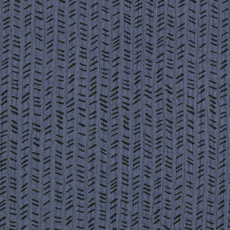 Muselina/doble arruga Guión en zigzag – azul noche,  image number 1
