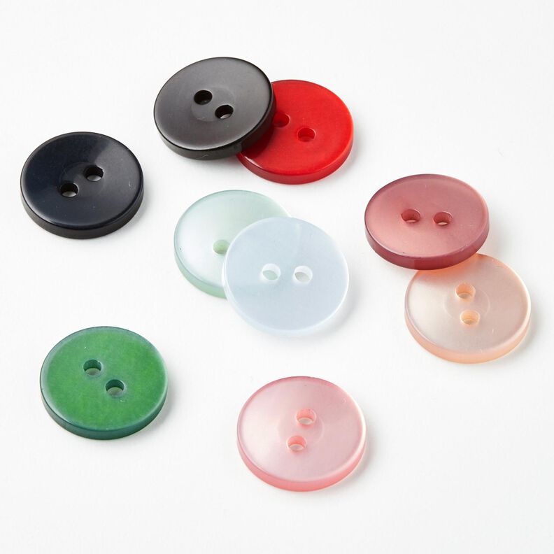 Botón de 2 agujeros brillante [Ø 15 mm] – rosado,  image number 4