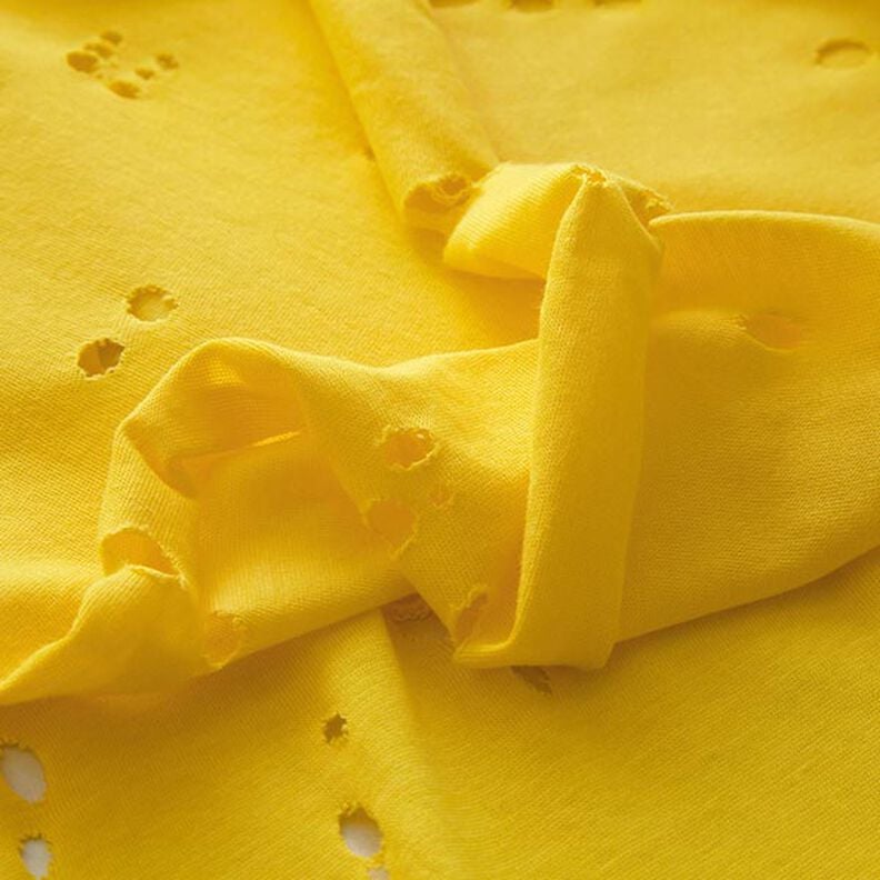 Tela de jersey de algodón Destroyed – amarillo limón,  image number 3