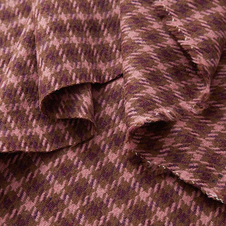 Mezcla de lana a cuadros – marrón/rosa viejo oscuro,  image number 3