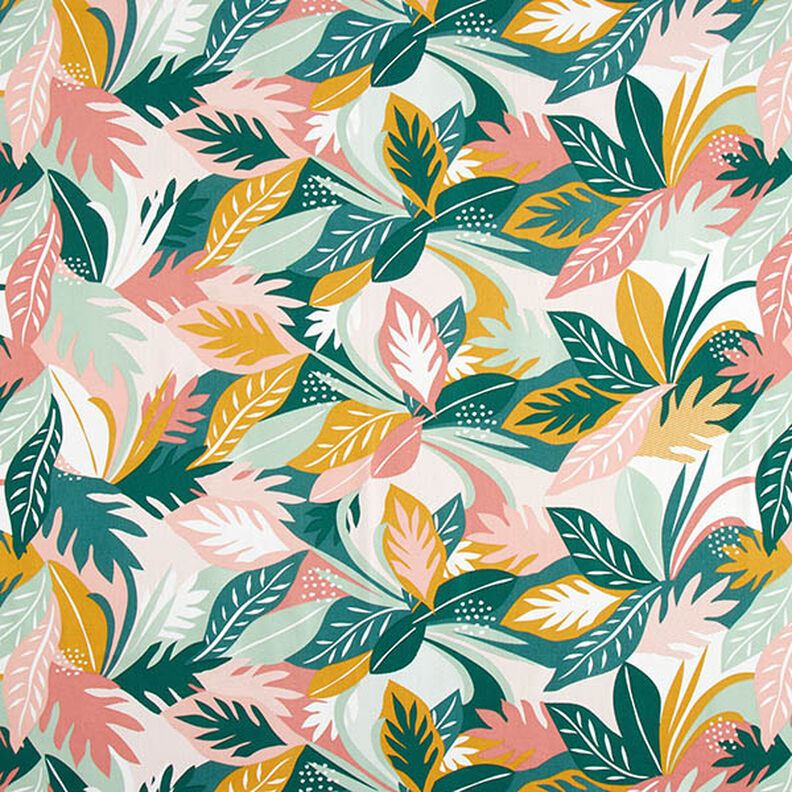 Tela decorativa Sarga de algodón Bocetos de hojas – rosa/verde oscuro,  image number 1