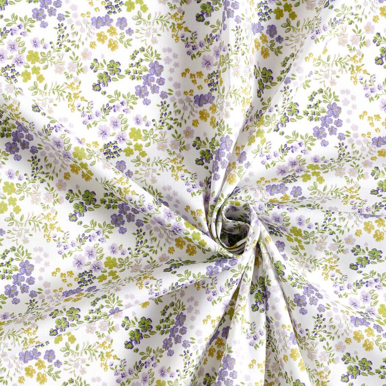 Gasa de algodón milflores – blanco/lila,  image number 3