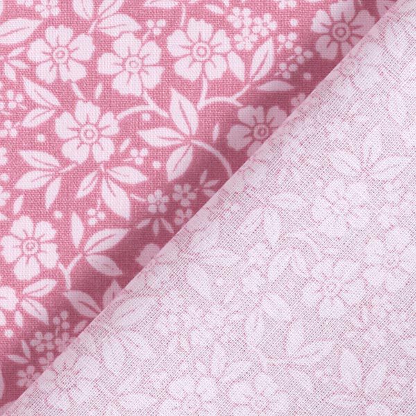 Popelina de algodón Flores bicolor – rosa antiguo/rosado,  image number 4