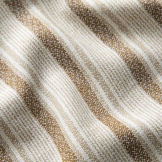 Mezcla de lino y viscosa Rayas pixeladas – beige/marrón, 
