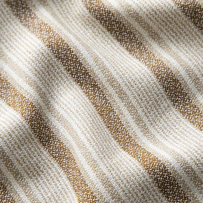 Mezcla de lino y viscosa Rayas pixeladas – beige/marrón,  image number 2