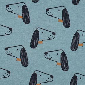Tela de jersey de algodón Perros | Poppy Fabrics – azul grisáceo pálido/negro, 