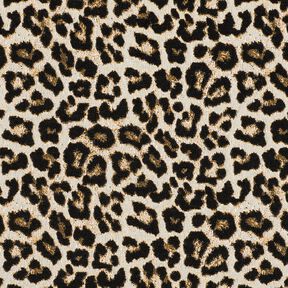Tela decorativa Jacquard Patrón de leopardo tejido – beige claro/negro, 