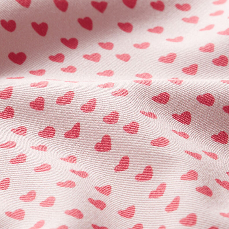Tela decorativa sarga de algodón Mini corazones – rosa oscuro,  image number 2