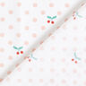 Popelina Lunares y cerezas – blanco/rosado,  thumbnail number 4