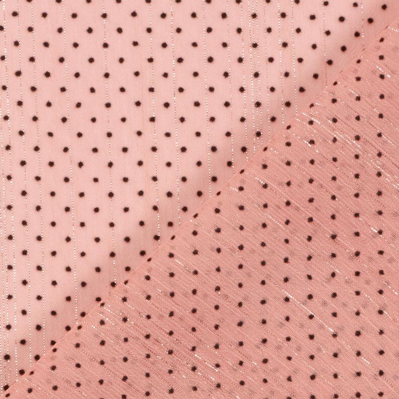 Gasa con purpurina puntos y rayas – rosa viejo claro,  image number 4