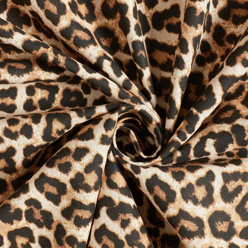 Tela decorativa Panama media Elegante estampado de leopardo – negro/naturaleza,  image number 3