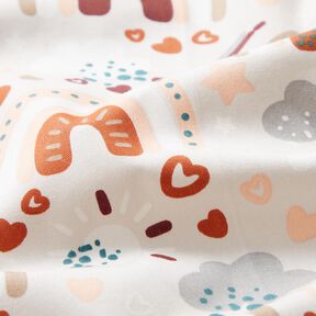 Popelina arcoíris – beige claro, 