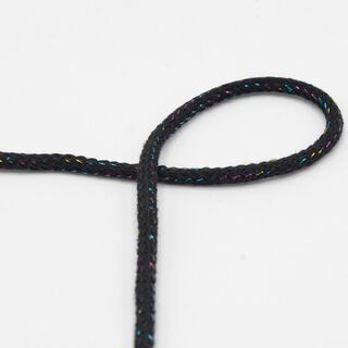 Cordel de algodón Lúrex [Ø 5 mm] – negro, 