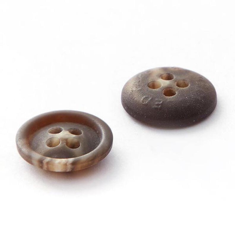 Botón de piel Recycling 4 agujeros  – negro/marrón claro,  image number 2