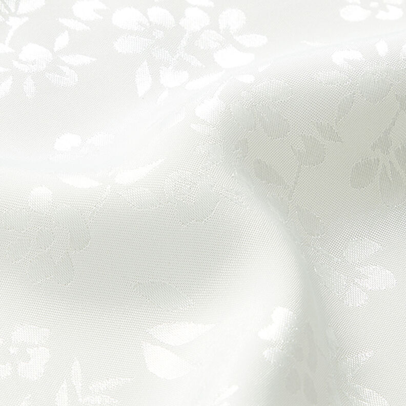 Tela de raso con forro de flores – blanco,  image number 2
