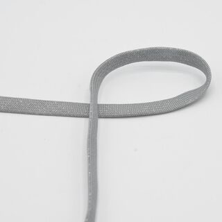 Cordón plano Sudadera Lúrex [8 mm] – elefante gris/plata metalizada, 