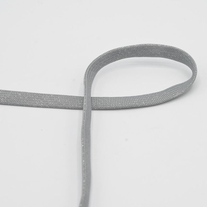 Cordón plano Sudadera Lúrex [8 mm] – elefante gris/plata metalizada,  image number 1