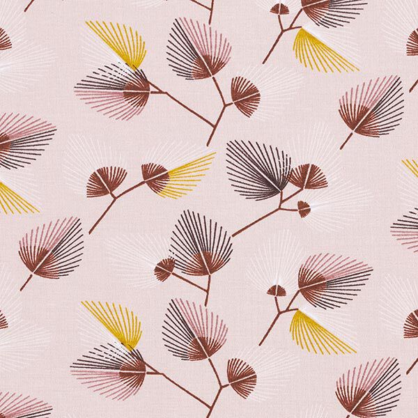 Tela de jersey de algodón hojas en abanico – rosado,  image number 6