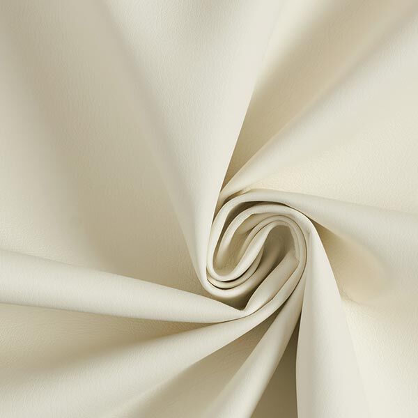 Tela de tapicería imitación de piel apariencia natural – blanco lana – Muestra,  image number 1