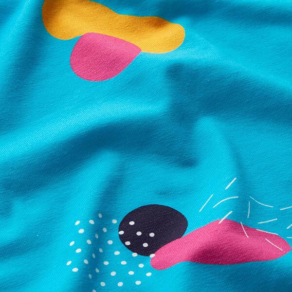Tela de jersey de algodón Cacahuete abstracto | Kathastrophal – turquesa claro – Muestra,  image number 2