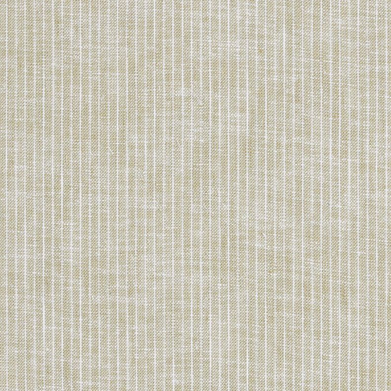 Mezcla de lino y algodón Rayas estrechas – beige oscuro/blanco,  image number 1