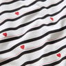 Tela de jersey de algodón Rayas y corazones – blanco lana/negro,  thumbnail number 2