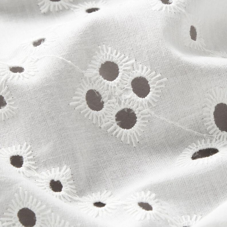 Tela de algodón bordado inglés – blanco,  image number 2