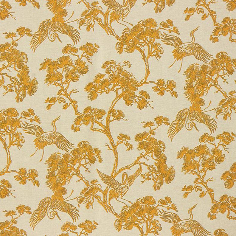 Tela decorativa Lona Grulla china – beige/amarillo curry,  image number 1