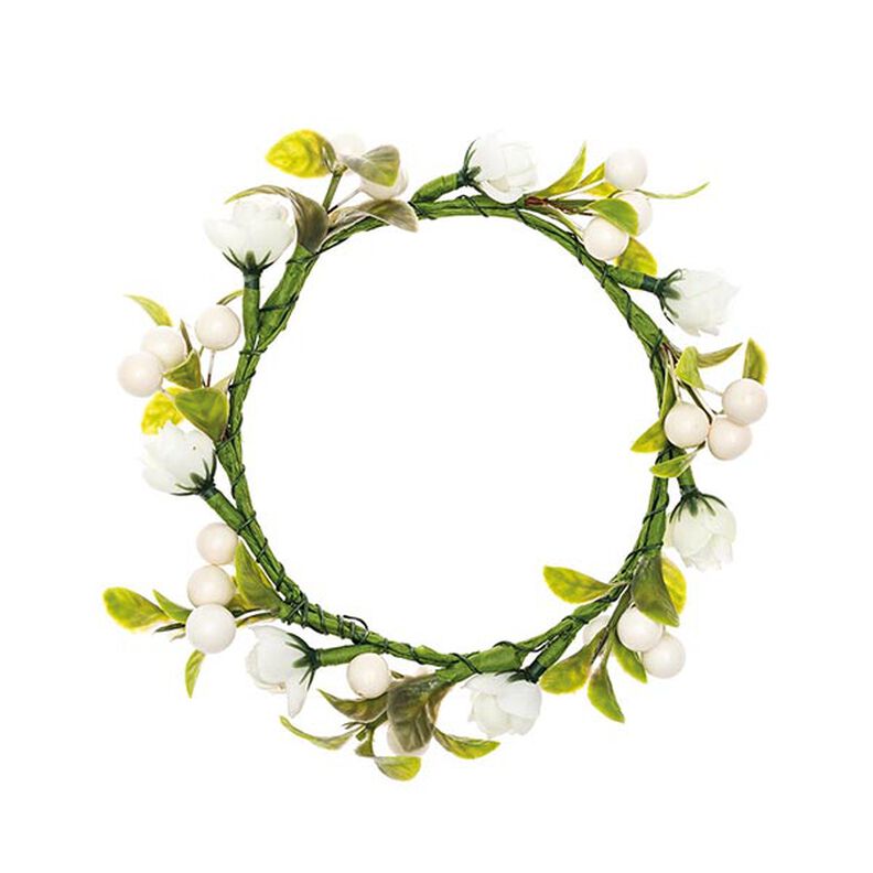 Decoración Guirnalda Floral con bayas [Ø 9 cm/ 14 cm] – blanco/verde,  image number 1