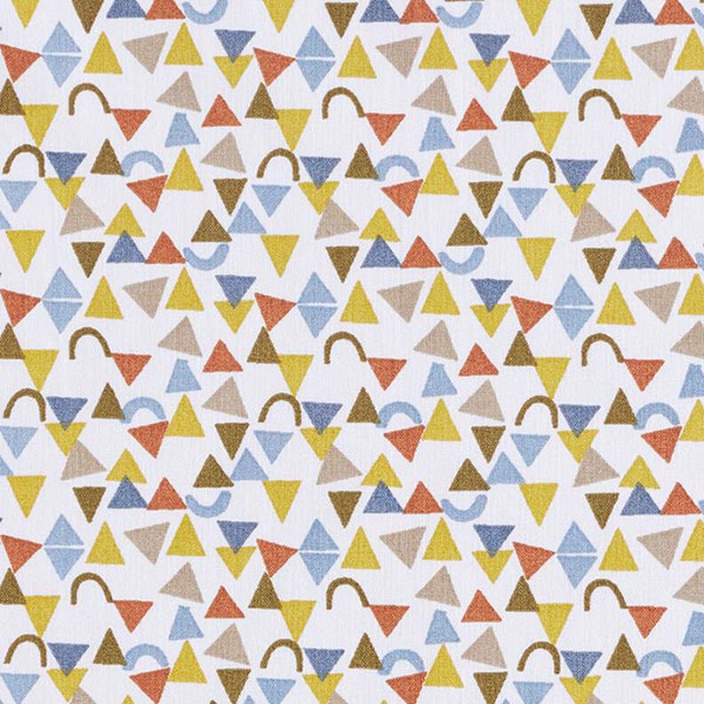 Tela de algodón Cretona Triángulos pequeños – blanco/marrón claro,  image number 1