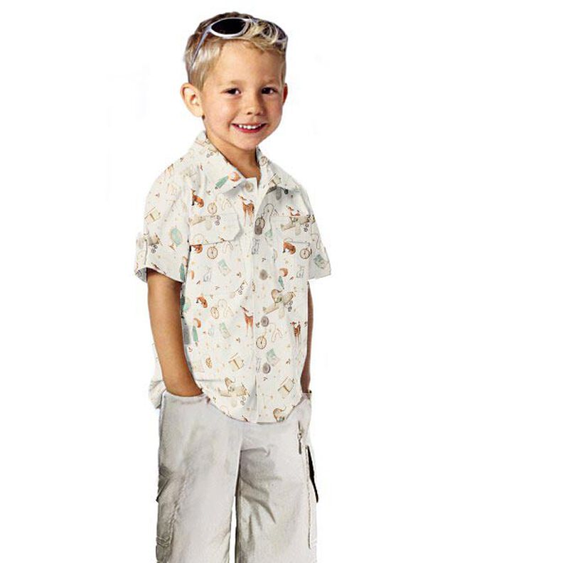 Popelina de algodón Pequeño explorador Impresión digital – marfil,  image number 5