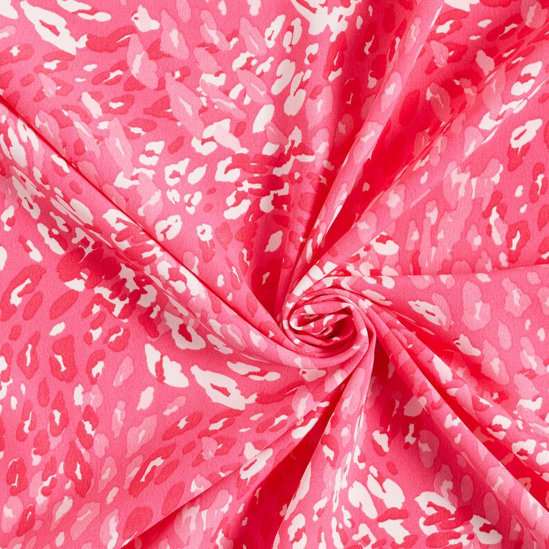 Tela crepé con estampado leopardo abstracto – rosa intenso,  image number 3