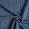 Tela de jersey jacquard Cloqué Punto trenzado – azul vaquero,  thumbnail number 3