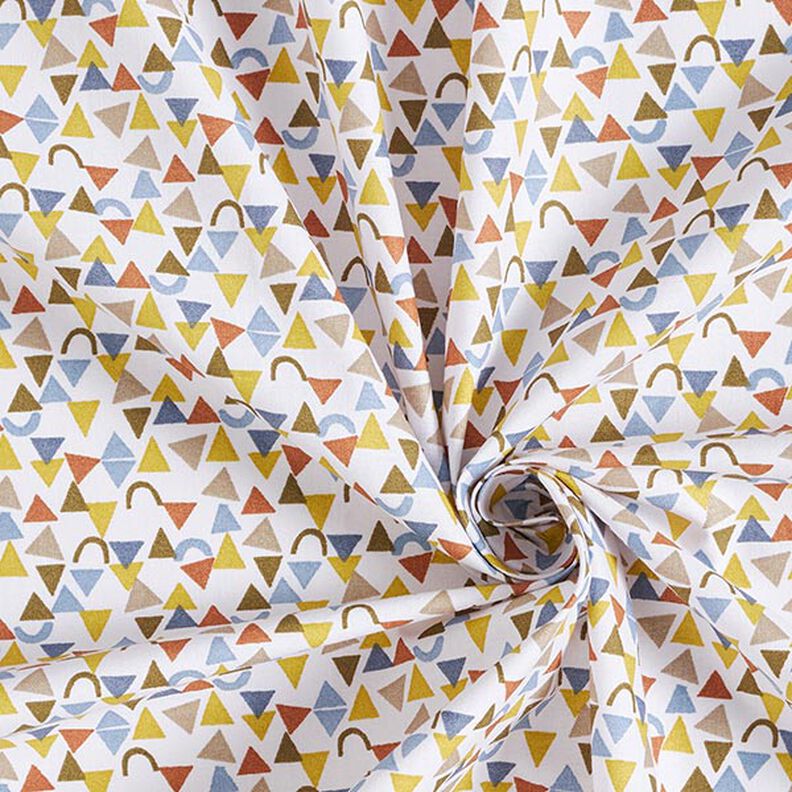 Tela de algodón Cretona Triángulos pequeños – blanco/marrón claro,  image number 3