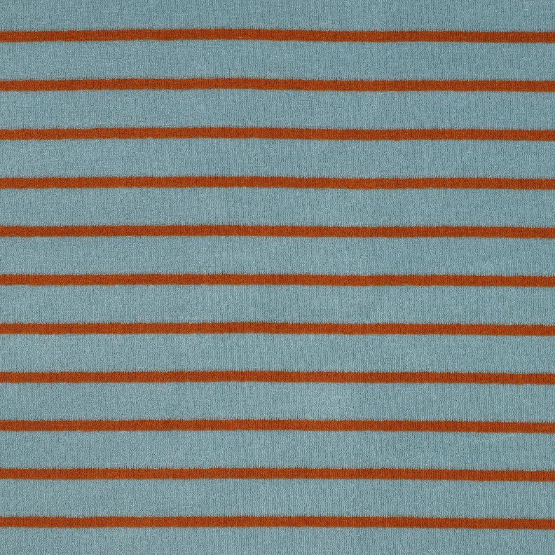 Jersey de rizo Rayas | Poppy Fabrics &ndash; azul gris&aacute;ceo p&aacute;lido/cobre,  image number 1
