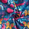 Tela de algodón Cretona Mariposas y abejas – azul océano/rosa intenso,  thumbnail number 3