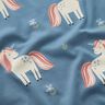 Tela de jersey de algodón Dulces unicornios brillantes – azul gris,  thumbnail number 2