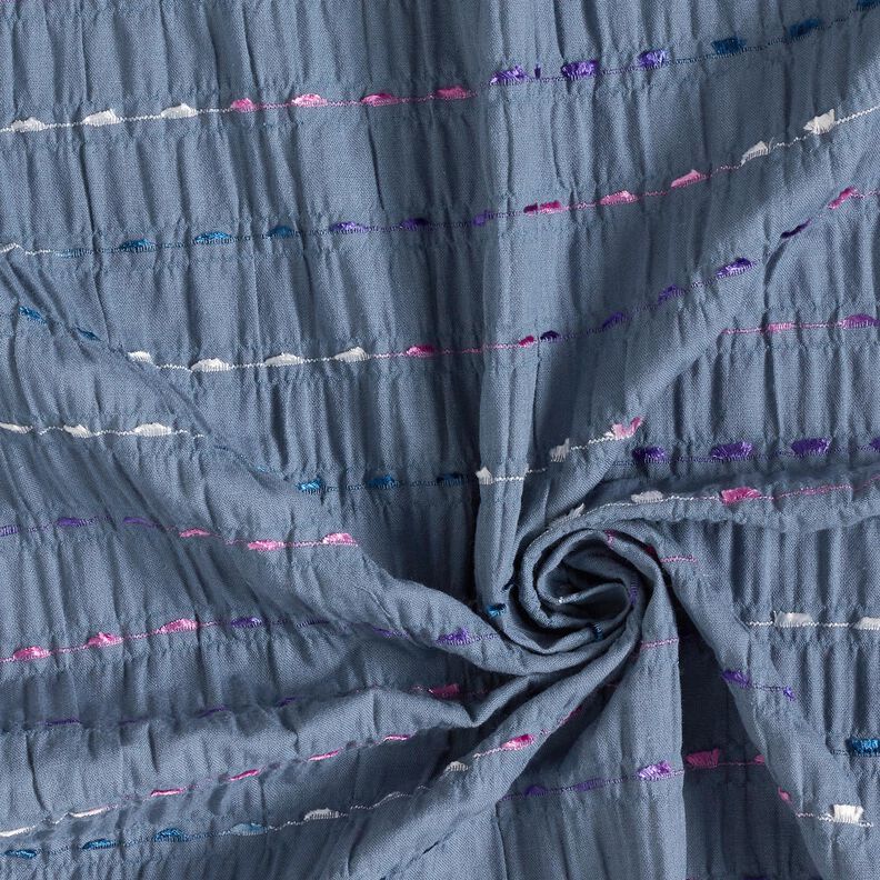 Tela Seersucker Con efecto hilo | by Poppy – azul gris,  image number 3