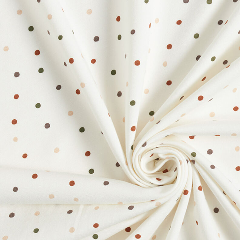 Tela de jersey de algodón Puntos coloridos  – blanco lana,  image number 3