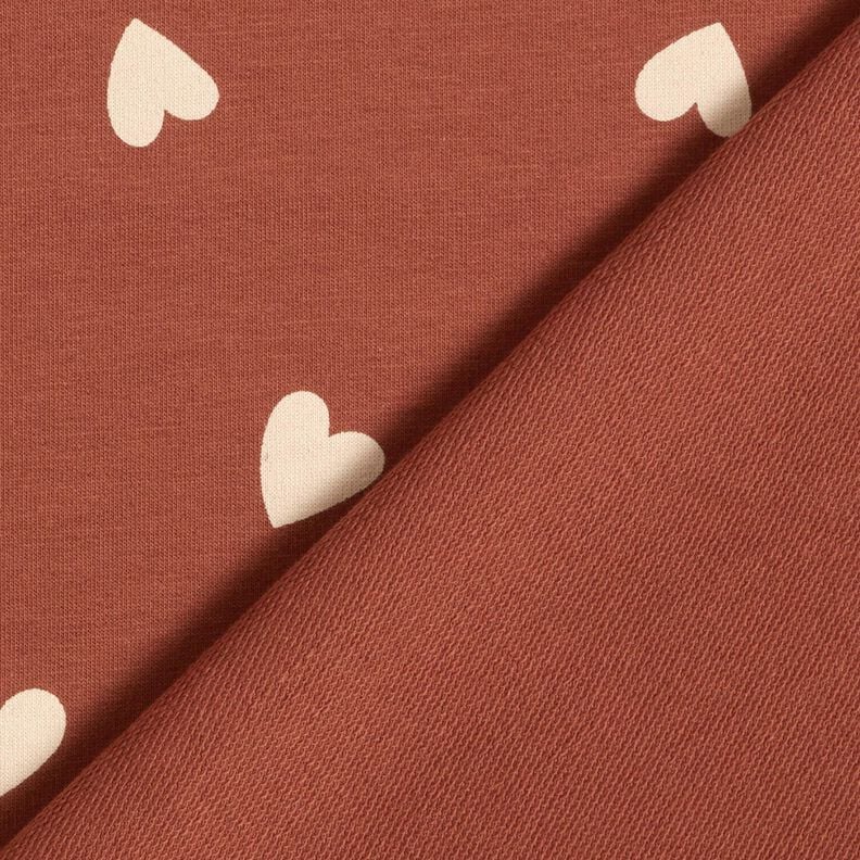 Felpa francesa veraniega Corazones dispersos &ndash; rojo oscuro,  image number 4
