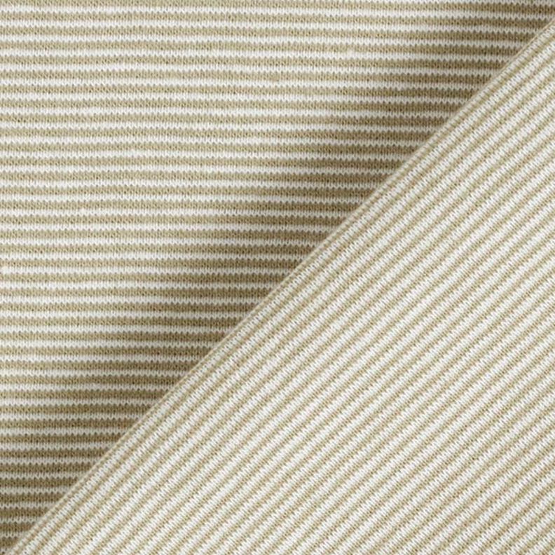 Tejido para puños con rayas estrechas – oliva clara/blanco lana,  image number 3