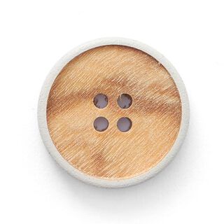 Botón de madera 4 agujeros  – beige/gris, 