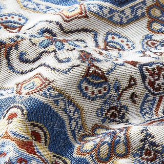 Tela decorativa Tapiz Mandalas orientales – azul/marfil, 