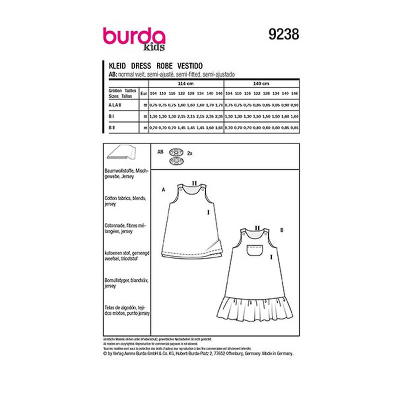 Vestido | Burda 9238 | 104-146,  image number 11