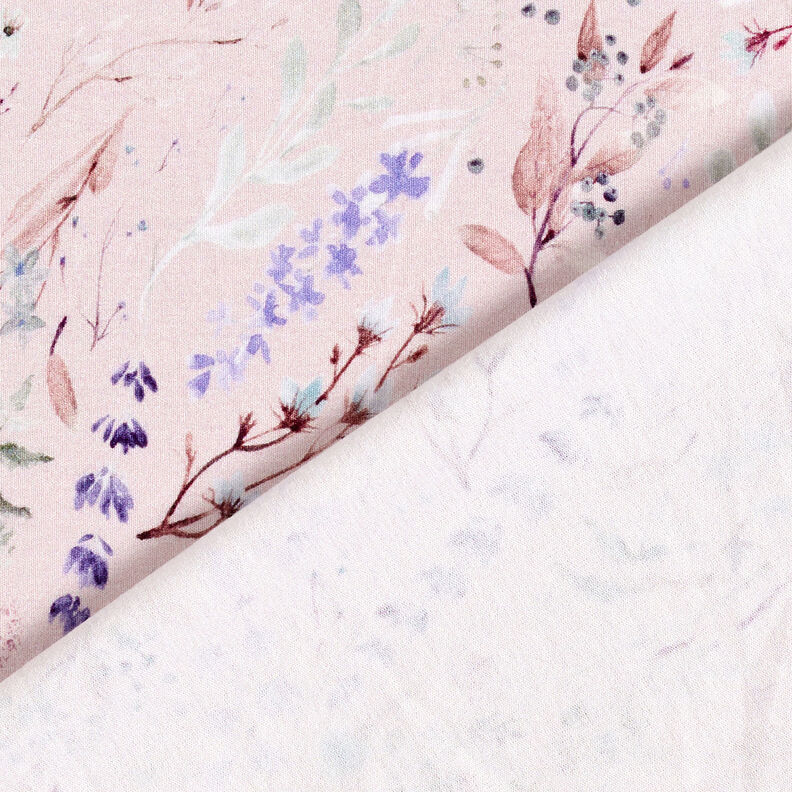 Jersey de viscosa delicadas flores y hojas – rosa viejo claro,  image number 4