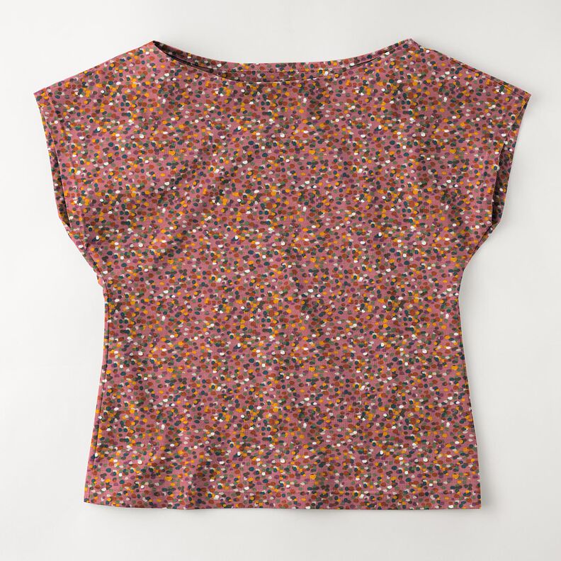 Tela de jersey de algodón Confeti de colores – malva/pino,  image number 5