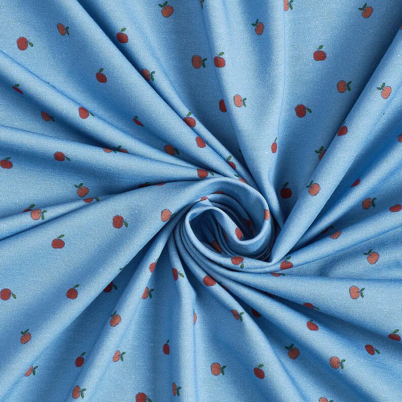 Tela de jersey de algodón Manzanas pequeñas – azul vaquero,  image number 3