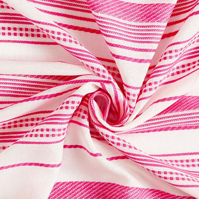 Tela de algodón Rayas bordadas – blanco lana/pink,  image number 3
