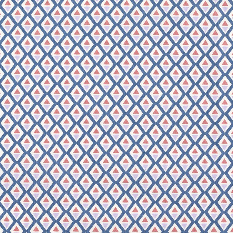 Algodón revestido Rombos pequeños – azul/blanco,  image number 1