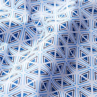 Tela de algodón Cretona Formas geométricas – blanco/azul, 